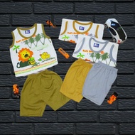 Stkt2 Baby Clothes Suit Singlet Sleeveless Kutung Age 4 To 15 Months Baby Boy Clothes