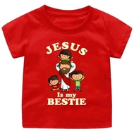 CHRISTIAN SPIRITUAL T-SHIRT/ JESUS IS MY BESTIE CHRISTMAS T-SHIRT KIDS 1-12 YEARS EASTER T-SHIRT