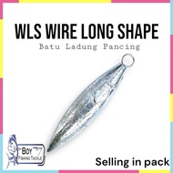 Wire Long Shape WLS Timah Batu Timah Batu Ladung Pancing Panjang Sinker