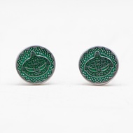 KL Pewter [1065H] Wau Bulan (Green) | Cufflink