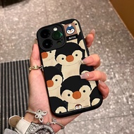 ibumpers Cute Penguin Pastel Frame Printed Clear Shockproof TPU Case for iPhone 17-11 X XS XR Pro Ma