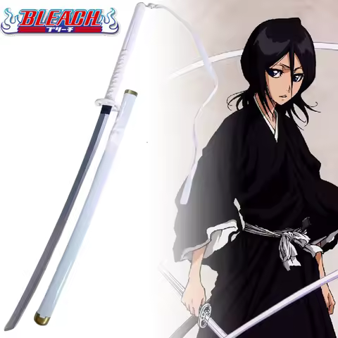 104cm Anime Bleach Katana Kuchiki Rukia Sword Cosplay Prop Wooden Ninja Knife Real Size Japanese Kat