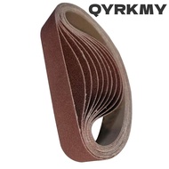 QYRKMY 10pcs Sanding Belts, 80 Grit 330 x 30 mm / 1.2 x 13 Inch Abrasive Sanding Belts, Durable Alum