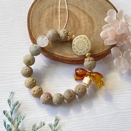 阿拉善彩玉瑪瑙 霧面隕石||避邪招財助眠 水晶手鍊