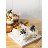 Paper Cupcake Packaging Box 4/6/12 Pcs Fully Transparent Heightened Cupcake Packaging Box Paper Cupc