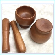 [R Kitchenware] High-Quality Wooden Mortar Pestle Set Convenient Luminescent Wooden Mortar In The Kitchen