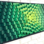 綠色牆壁裝飾 - 木牆藝術 - 幾何 3D 吸音板 - 家庭辦公室