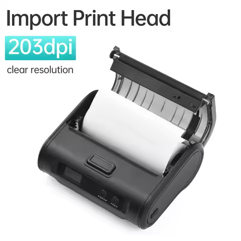 Wireless Thermal Receipt Printer 4-inch 110mm Portable Mobile Printer 203dpi Print BT USB Connect fo