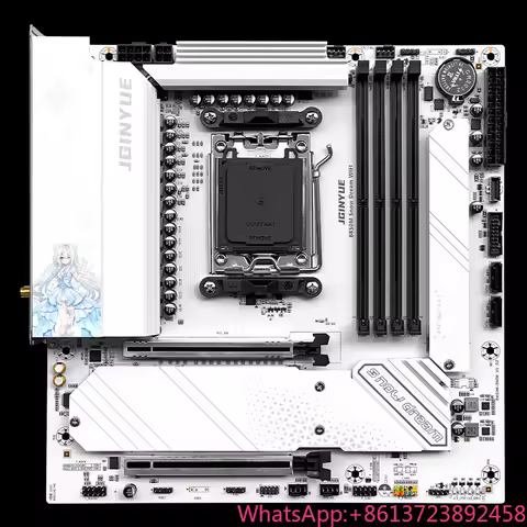 B850 Snow Dream Motherboard Esports Gaming PCIe5.0 WIFI6E Supports DDR5 Memory AMD AM5 9950 9800X3D 