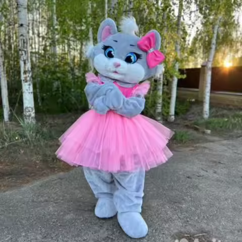 White Dress Teddy Bear Mascot Costume Birthday Wedding Bear Black Suit Halloween Rave Party Event Ad