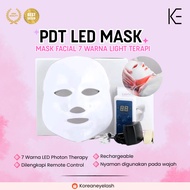 PDT LED Mask Facial 7 Colors Photon Therapy + Remote | Rechargeable LED Facial Treatment Mask