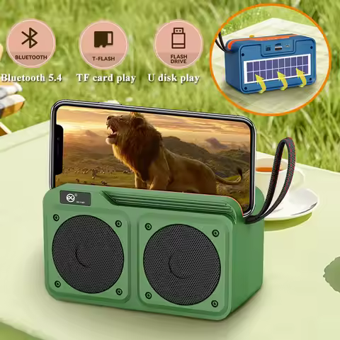 Mini Portable Bluetooth Speaker Solar Charging Emergency Soundbar Rechargeable Wireless MP3 Music Pl