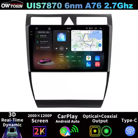 4G WiFi Android 13 7870 12+256G Car GPS Head Unit Radio For Audi A6 C5 4B S6 RS6 1997-2004 Bluetooth