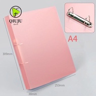 QIUJUU Binder File Folder, Plastic 2 Holes Transparent Folder, Practical Office Document D-shaped Le