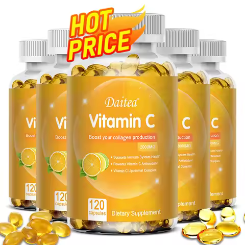 Vitamin C Promotes Collagen Production - 2000 Mg, Promote Skin, Hair, Nails and Immune Health, Dieta