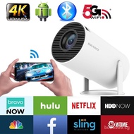 HY300 Smart Projector Android 11.0 Mini Portable 5G Wifi Outdoor 1080P 4K Movie Home Cinema for SAMSUNG A pple Android Mobile Phone