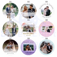 【Buy 48 Get 10 Free】Personalised Custom Wedding Sticker - Wedding Photos with Text Sticker We Will Add Text for You | Any Size | 1 Day Ready ！