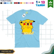 LETS GO PIKACHU MOTIF CHILDREN'S T-SHIRT - High Quality 30s Combed Cotton Material