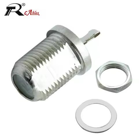 1PC Nickel Plated F Type Female Bulkhead Jack Socket Panel Mount Adapter RF Coaxial Connector for RF