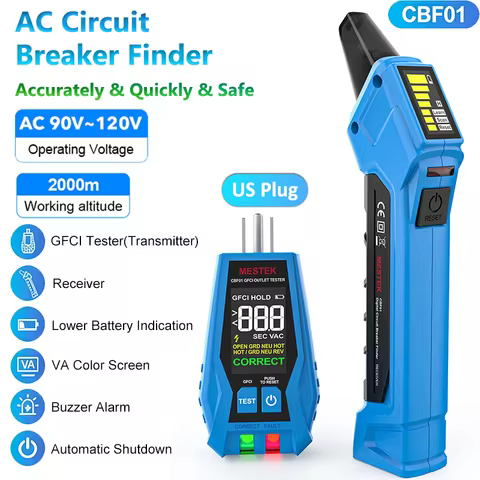 CBF01 Circuit Breaker Finder Electric Tester US Plug AC 120V Detect GFCI Outlet Meter Lock Indicator