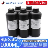 1000ML LED UV Dakwat Untuk i3200 i1600 TX800 XP600 L800 L1800 L805 DX5 DX7 DX10 DX4 DX6 Kepala Cetak
