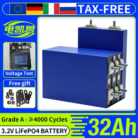 Grade A 4000 Cycles 3.2V 32Ah LiFePO4 Battery 5-7C Discharge DIY 12V 24V 48V Lithium Iron Phosphate 