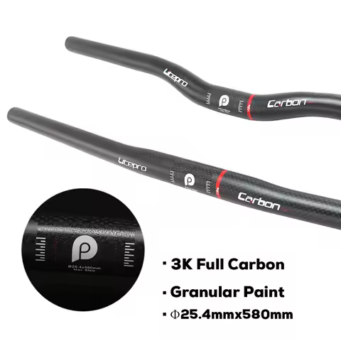 Litepro Folding/BMX 25.4mm 580mm Carbon Handlebar MTB Handlebar Flat Or Rise Carbon Fiber Ultralight