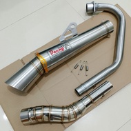 Daeng Sai4 Canister Conical Exhaust Muffler 1set Big Elbow open Tmx 125 155 Tmx 150 Supremo Raider 1