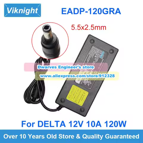 12V 10A AC/DC Adapter EADP-120GRA ADP-1210 BB For ISDT SC-608 For Core I5 1235U 6x 2.5GbE Fanless Sy