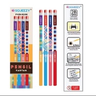 (12pcs) 2B Tartan Pencil 2B Pencil squeezy Pencil SQ-306