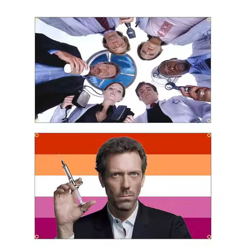60X90CM 90X150CM House M.D. House The Doctor A group of doctors are watching you Flag Meme flag Musi