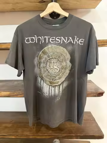 1988 White Snake Retro Tour Double Sided T-shirt Retro Printed Pattern Commemorative T-shirt Fan Gif