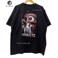 Parasyte 1988 Japan Anime Tshirt Manga Tee Bootleg Premium Kaos Hitam Faded XL