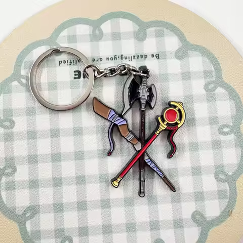 Frieren: Beyond Journey's End Magic Wand Elf Weapon Metal Keychain Anime Fan Gift Souvenir Pendant