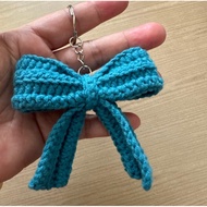 Ribbon bow crochet keychain