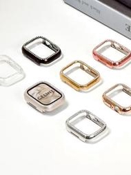 apple watch 5/6/7代/8代/SE 蘋果手錶錶框 水鑽 錶框 玫瑰金色 金色 銀色 44mm 45mm 女