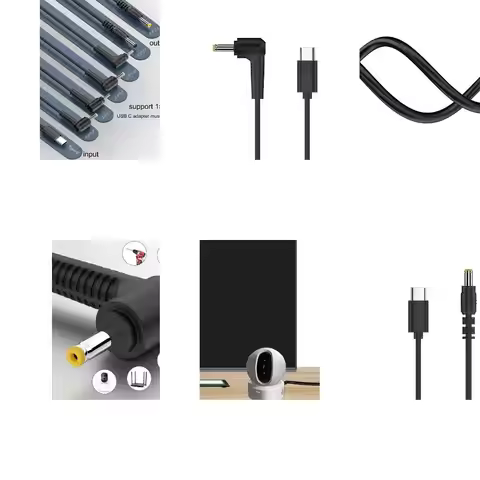 Portable Type-C Male to DC3011/DC35135/DC4017/DC4817/DC5521/DC5525 Power Cable