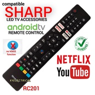 【No Voice】Sharp Compatible Replacement Android LED Tv Remote Control For 4T55EK2X 4TC55EK2X 4TC50FJ1
