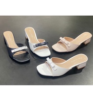 ANNMODELS SQUARE HEEL 3P SQUARE HEELS WITH FASHIONABLE BOW 3 SIMPLE COLORS_G3F031PHOINO HEELS FOR WO