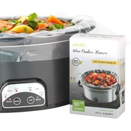 Large Size 36 Count Slow Cooker Liners 13"x21", Disposable Nylon Pot Liners, Multipurpose BPA-Free C