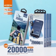 MOXOM PB-58 Electric Power Bank 20000mAh High Capacity USB C PD Power Bank QC3.0 Super Charge 20W