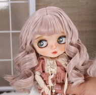 Blythe Small Cloth BJD Doll Wig เครื่องประดับผมสีฟ้า ทรงสั้น ทรงปานกลาง เหมาะสำหรับผู้หญิงวัย 14 ปีข