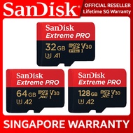 SanDisk Extreme PRO microSD Card Full 4K V30 U3 UHS-I C10 32GB 64GB 128GB QXCG QXCU QXCD SANDISK.SG