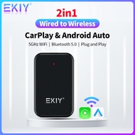 EKIY 2 in1 Apple Car Play Wireless Adapter CarPlay Mini Box Android Auto Dongle for Benz Audi Mazda Kia Toyota VW OEM Car Radio