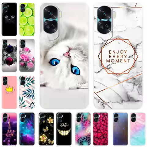 For Honor 90 Lite Case 6.7'' Silicone Cat Animals Clear TPU Soft Fundas Coque for HUAWEI HONOR 90 Li