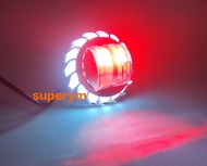 Lampu utama Projie mini daymaker jauh dekat 2.5inch alumunium devil eyes blue jauh dekat kuning puti