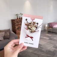 Flora Flower乾燥花卡片-紅白色系