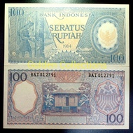 Uang Kuno Indonesia 100 Rupiah Seri Pekerja Biru 1964 UNC