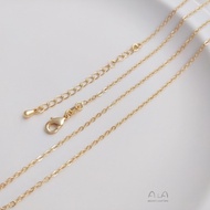 ♞,♘Color-preserving JF14K stencil package real gold finished necklace flat O bead chain drop extens
