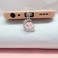 Dust plug for mobile phones Rhinestone Pink Blue Love Moon Sword mobile Phone Anti-Dust plug Chargin
